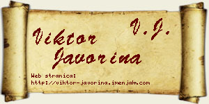 Viktor Javorina vizit kartica